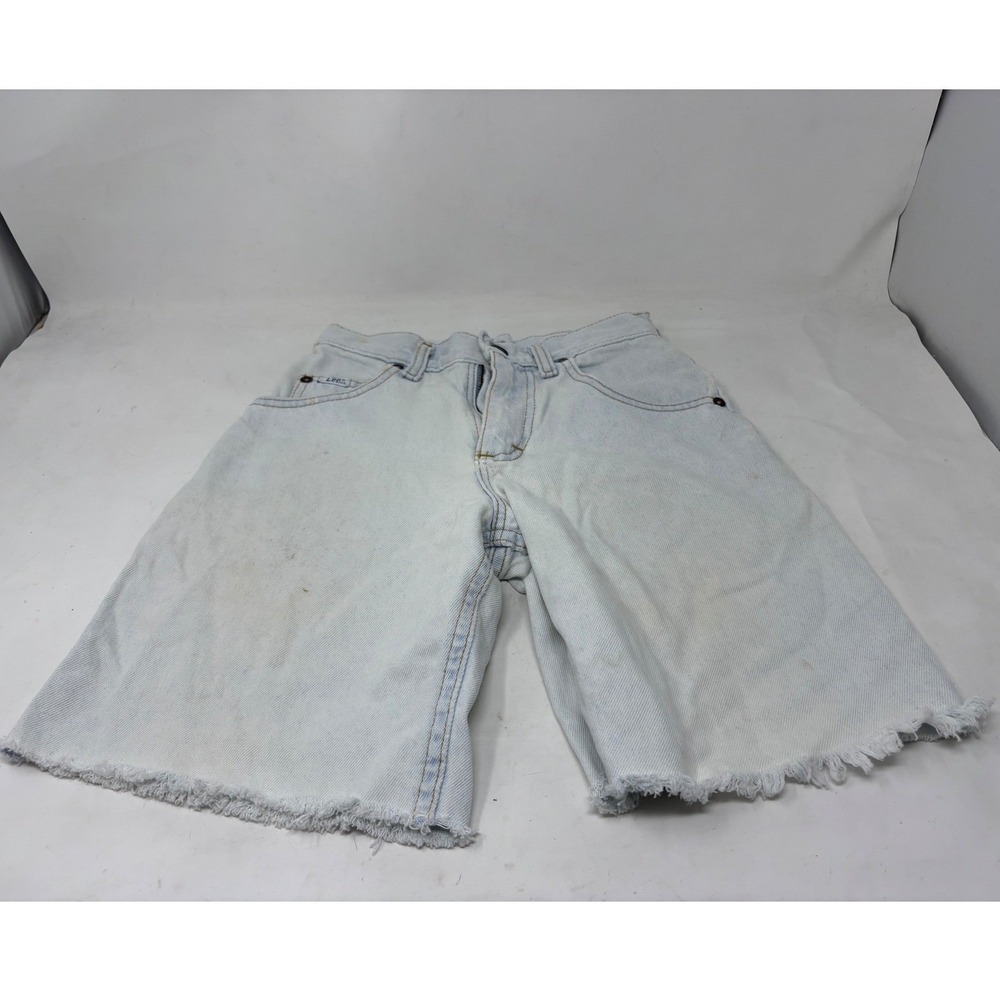 Vintage Lee Light Wash Denim Cut Off Shorts High Waisted Frayed Hem Kids Size 10